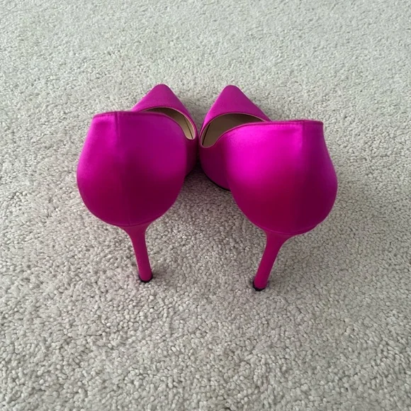 Jimmy Choo Vibrant Pink Satin Heels - Picture 6 of 9